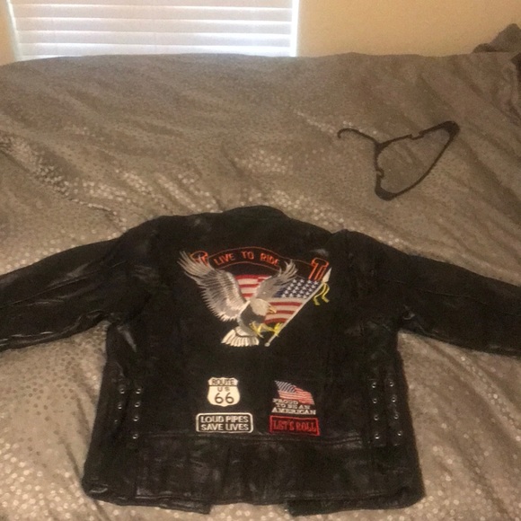 Genuine buffalo diamond leather motorcycle jacket - Picture 4 of 4